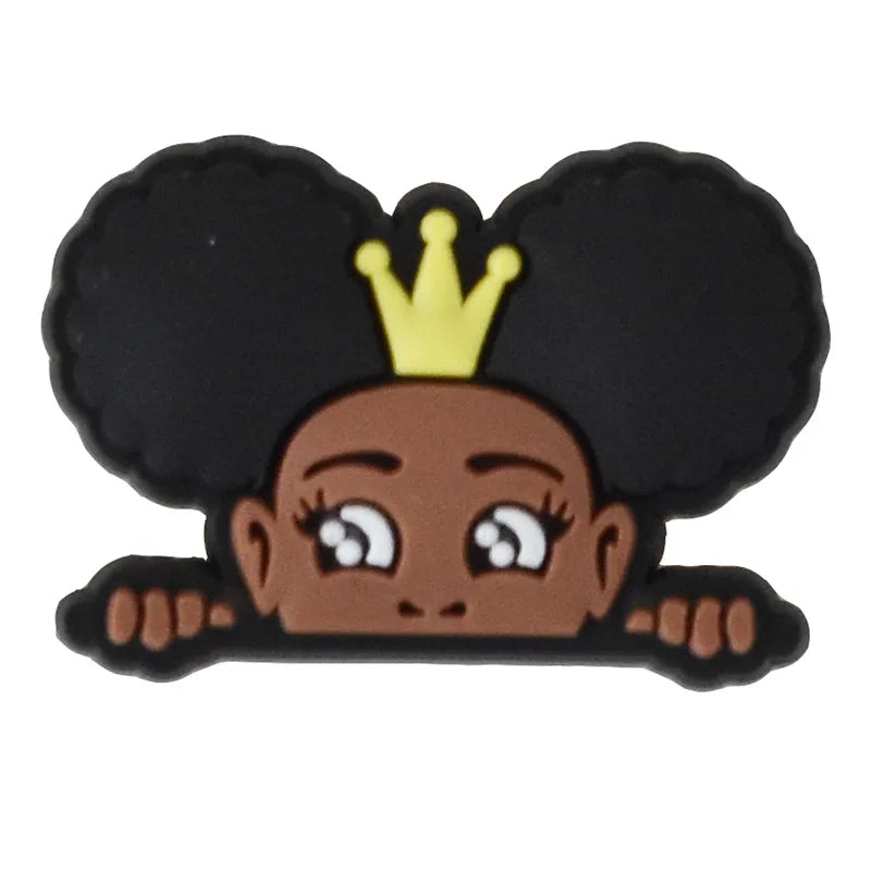 Breloques pour Crocs en emoji afro américain