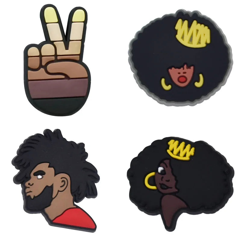 Breloques pour Crocs en emoji afro américain