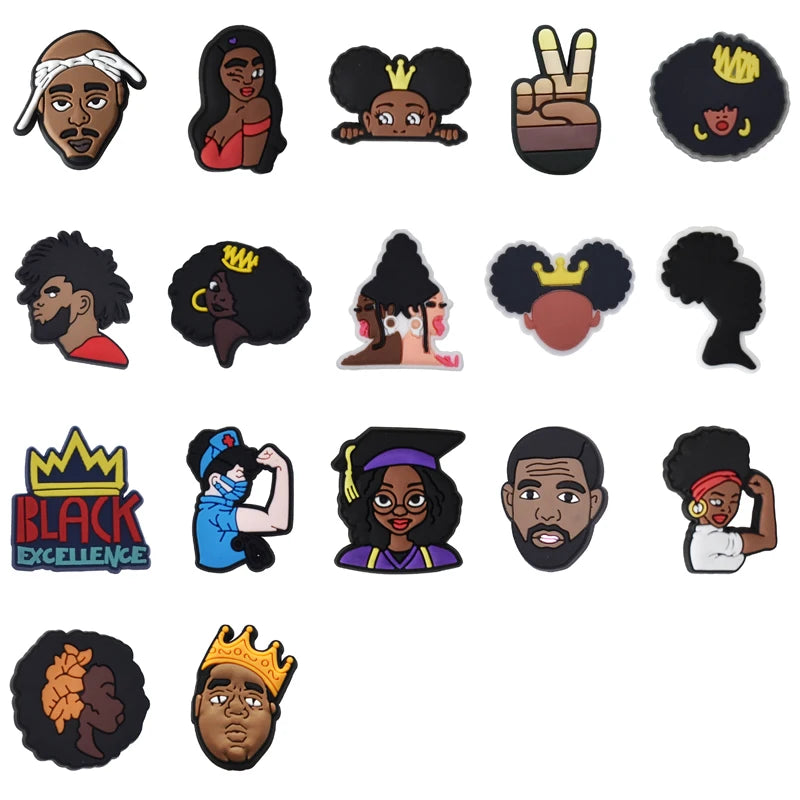 Breloques pour Crocs en emoji afro américain