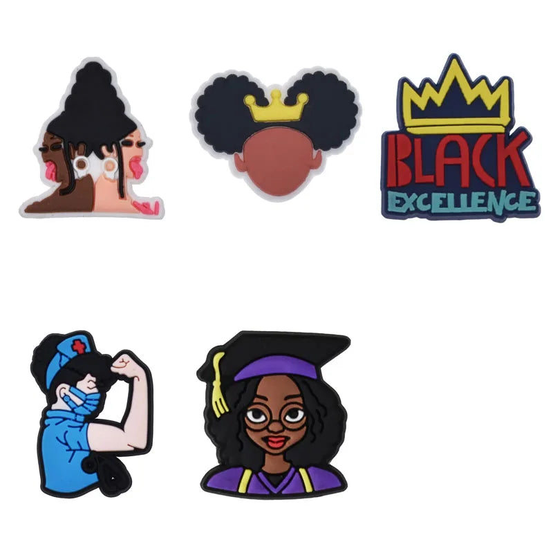 Breloques pour Crocs en emoji afro américain