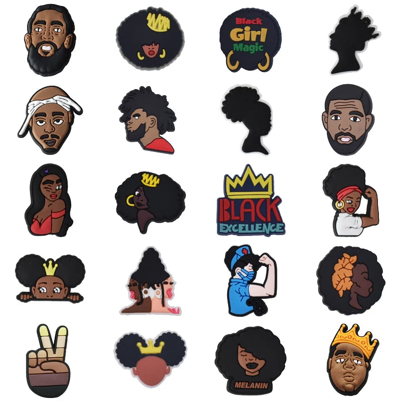Breloques pour Crocs en emoji afro américain